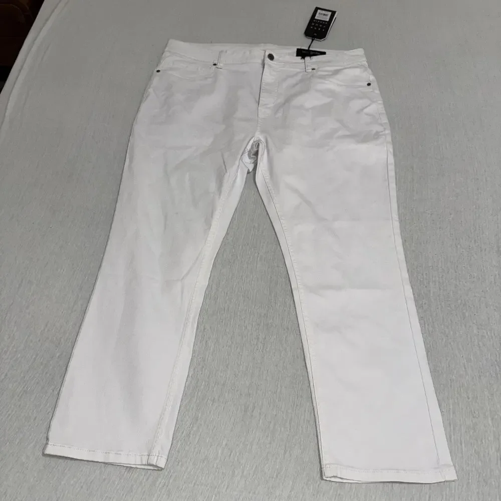 tpj The Perfect Jean Men Slim Thick Fit White Stretch Denim 40x28 NWT